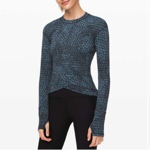 Lululemon Close To Crossing Jacquard Long Sleeve Discontinued Print Size L